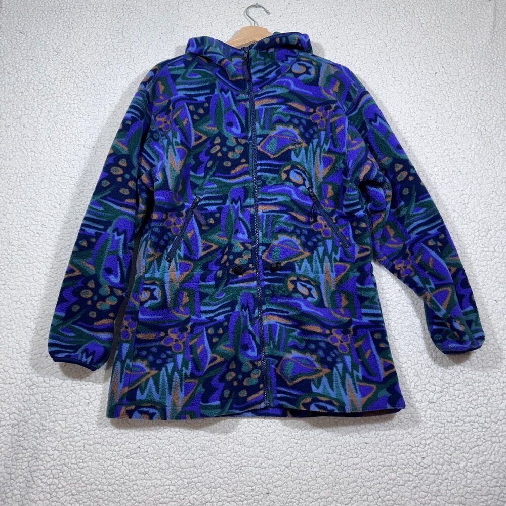 Vintage 90’s Moving Comfort Fleece Hoodie Jacket Womens M Full Zip Up Outdoor